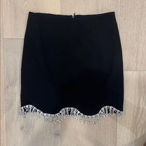 DO+BE Black Skirt with Metallic Fringe